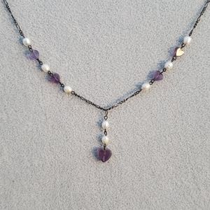 Amethyst and pearl necklace